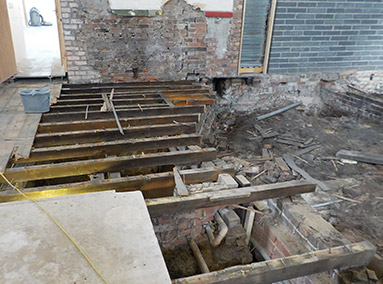 Removal of Flooring Main Hall Renovation by Gavin Edmondson Solicitors
