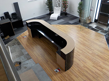 Fitting of Reception Desks Renovation by Gavin Edmondson Solicitors